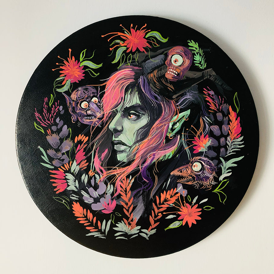 'Kaelen' Large Round Painting